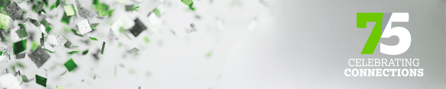 Banner lasklem met gezichten en 75 jaar WAGO Logo