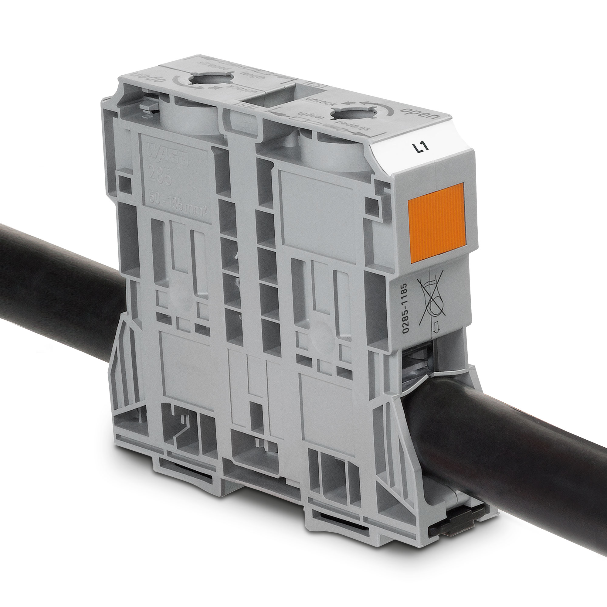 Power cage clamp - Hogestroom-rijgklemmen