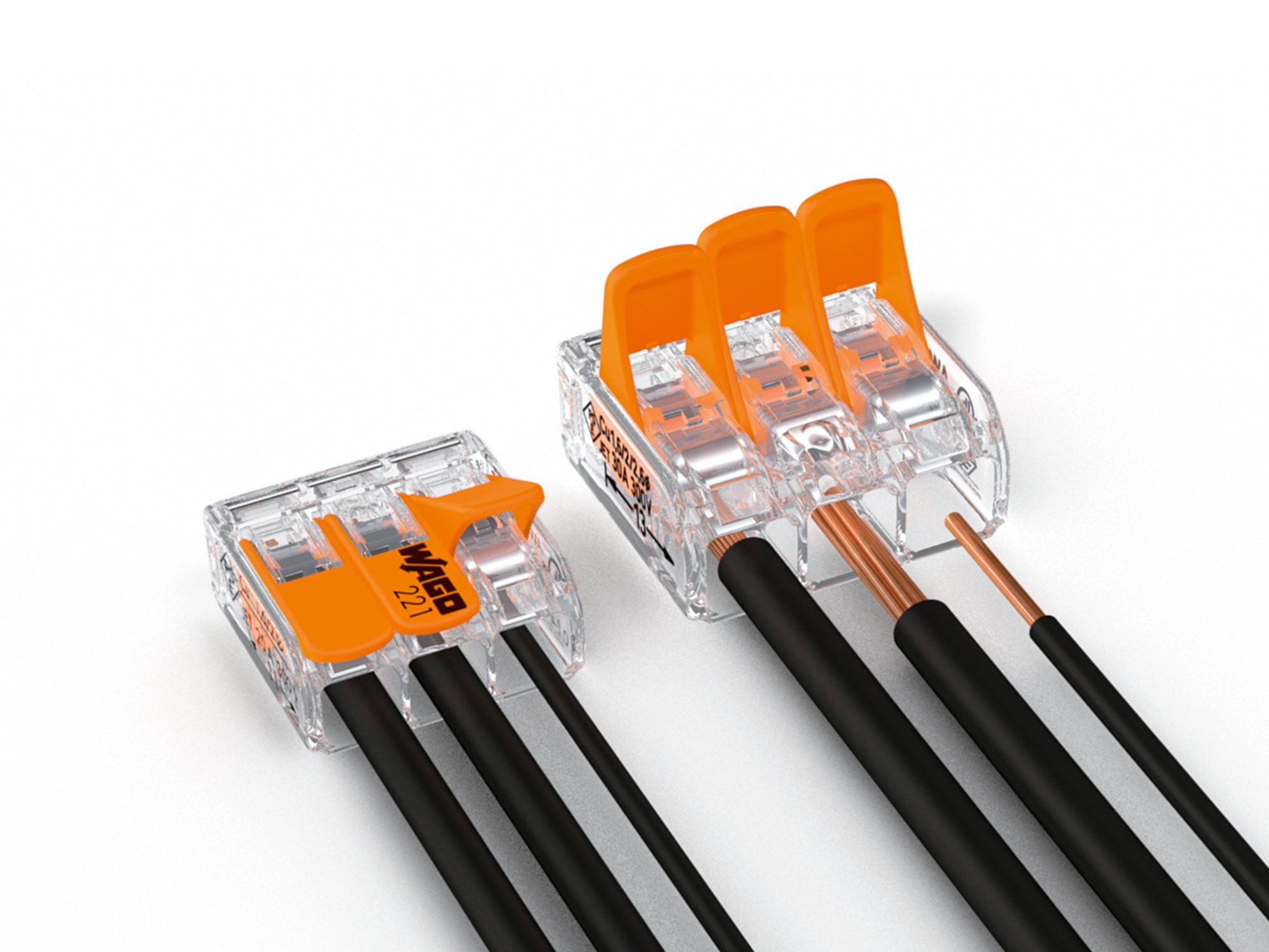 Compact Splicing Connectors for solid, stranded and fine-stranded conductors for 12-24 AWG and 10-20 AWG